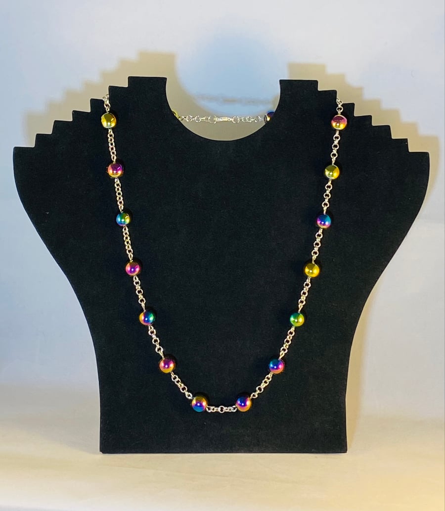 Rainbow hematite necklace 