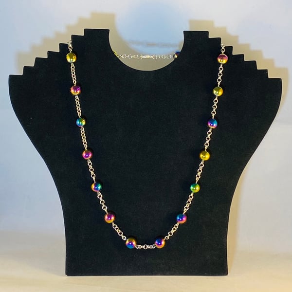 Rainbow hematite necklace 