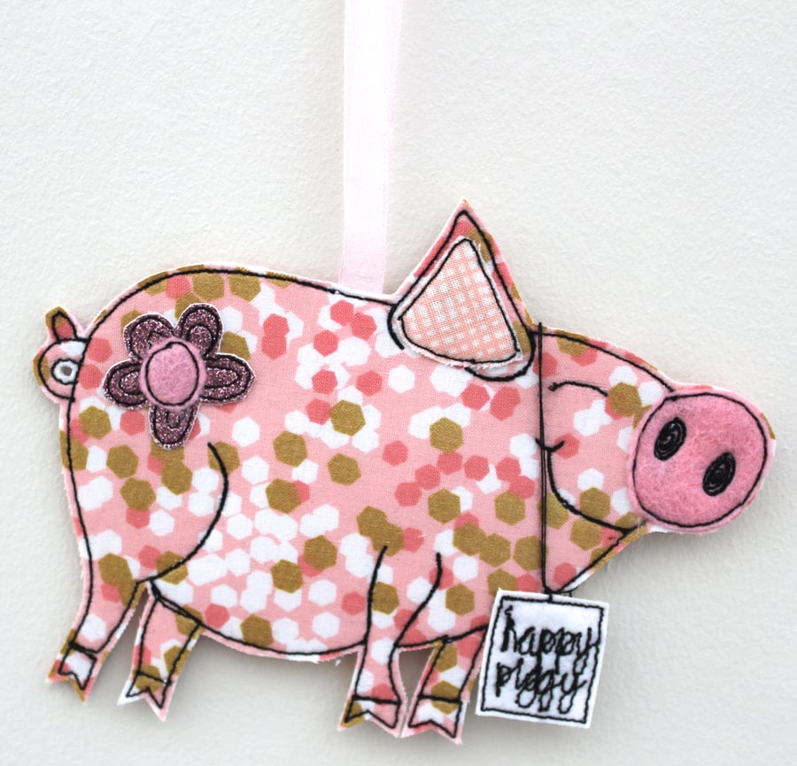 'Happy Piggy' - Hanging Decoration