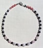 SALE Rose Quartz & Black Hematite Gemstone Statement Beaded Gothic Necklace - Image 7