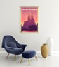 Barcelona retro travel poster, Sagrada Familia travel print, Spain travel print - Image 6