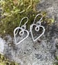 Silver heart earrings, infinity hearts