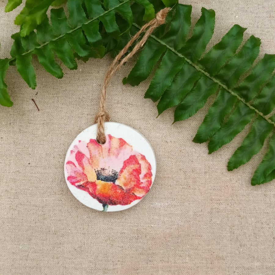 Red Poppy Round Hanging Room Diffuser, Car Air ... - Folksy