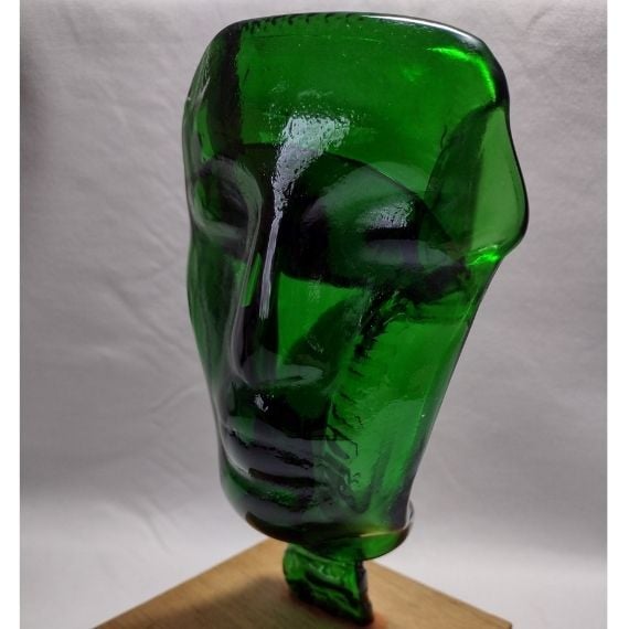 Slumped Jagermeister Bottle Face standing decoration