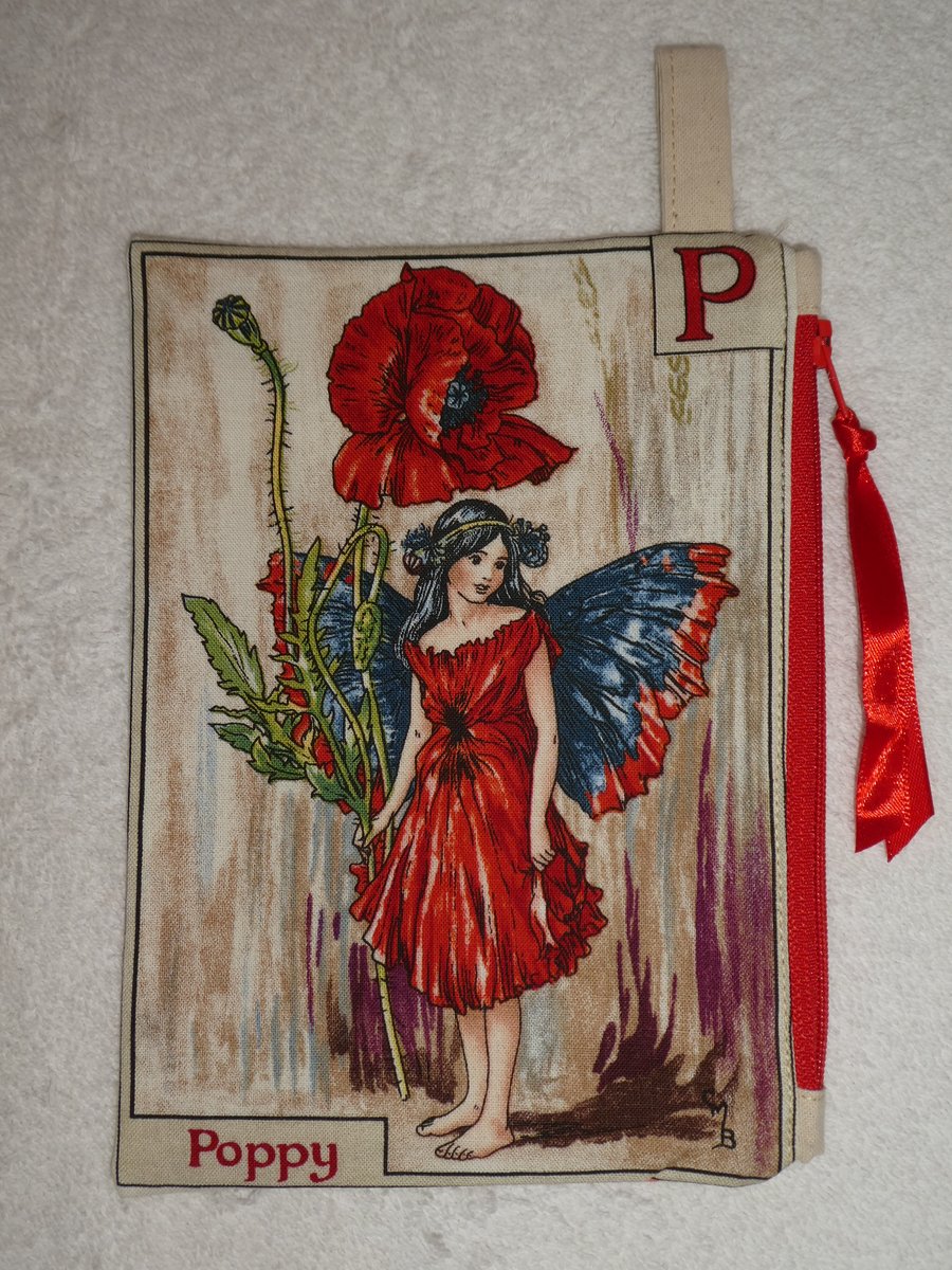 Flower Fairy Print Pixie Purse. P. Poppy.  Flower Alphabet Fairy. Purse.