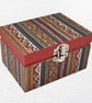 Patterned Stripe Decorated Wooden Trinket Keepsake Box 12cm - Image 3