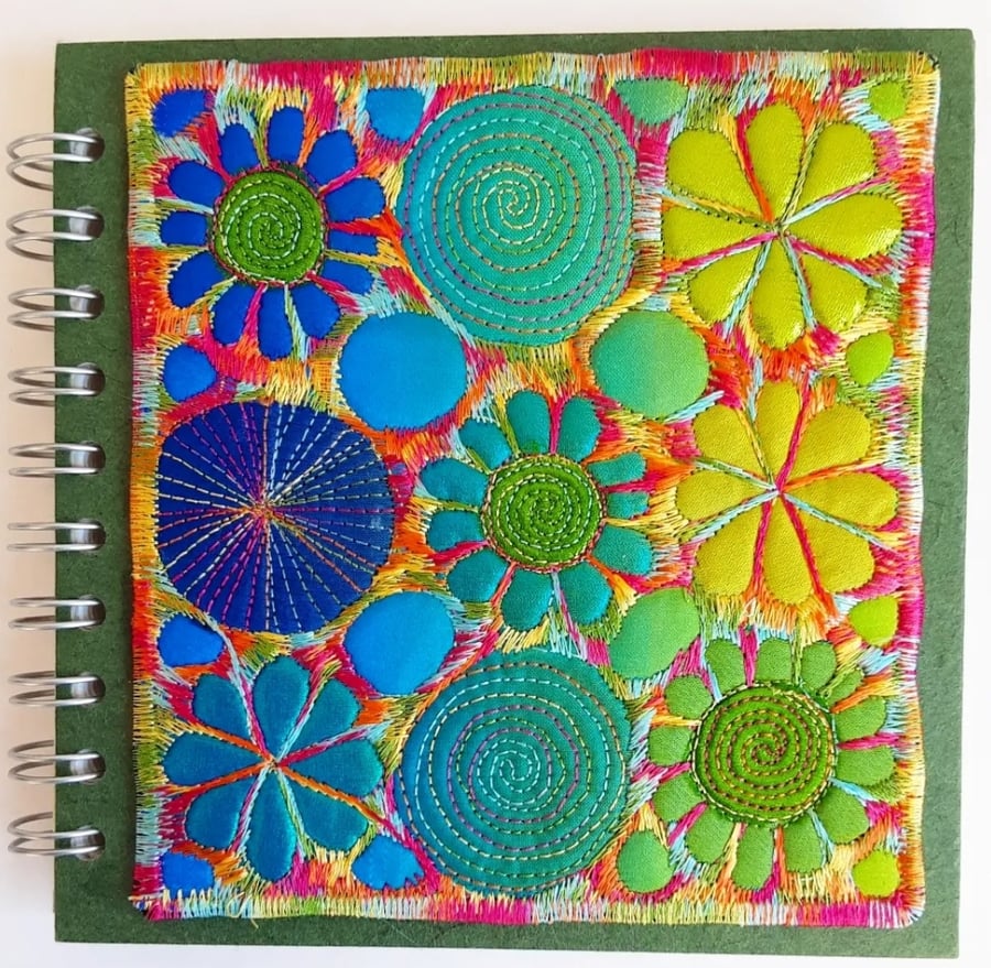 Sketchbook Spiral Bound Square 6 x 6 inches Free Machine Embroidery Cover