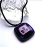 Electric pink and blue glass pendant 