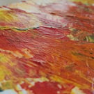 Golden Meadows at Sundown - Abstract Mixed Media Painting on Paper - Unframed