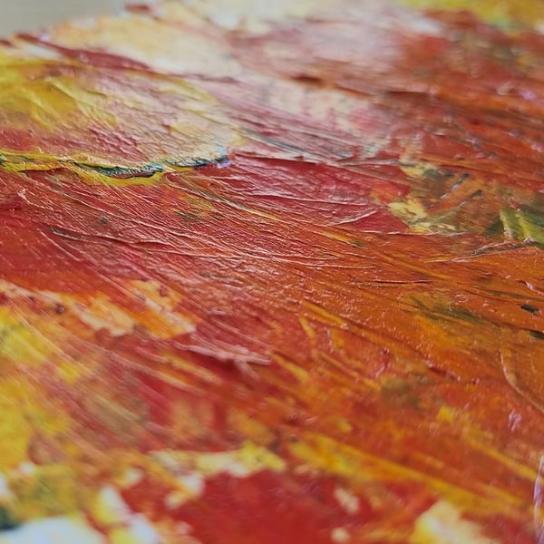 Golden Meadows at Sundown - Abstract Mixed Media Painting on Paper - Unframed