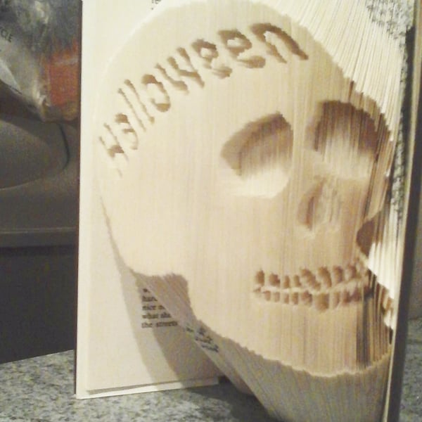 Halloween Skull COMBI Book Folding Pattern - EMAILED PDF PATTERN