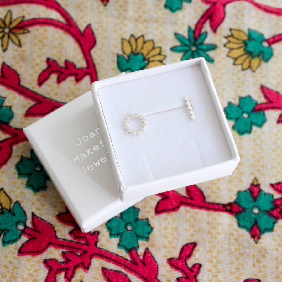 Asymmetrical earrings, silver earrings