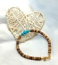 Gradient Turquoise & Coconut Shell Bracelet - Image 3