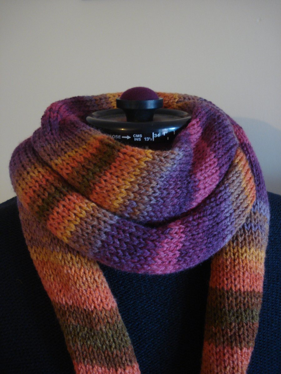 Knitted Scarf, Cosy Shawl, Stole, Wrap, Triangle Scarf