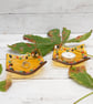 Amber Glass Trinket Dish with Autumn Leaf and Toadstools Detail - Image 5