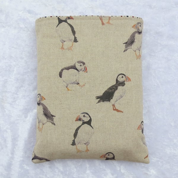 Book sleeve, puffins, book cover