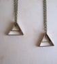 Double Triangle charm necklace - geometric mixed metals on brass - modern - Image 3