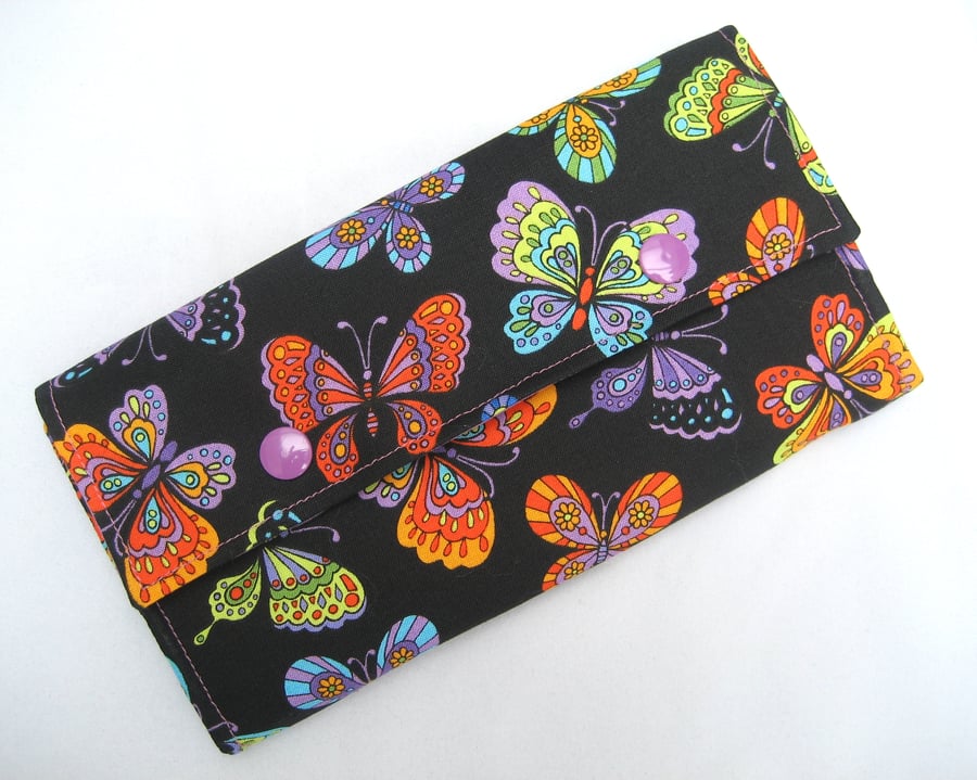 Multi Butterfly Fabric Purse