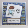 Handmade boy's birthday card - playing football