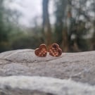 Aquarius Copper and Sterling Silver Heart Earrings