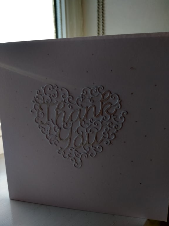 Fancy heart thank you card