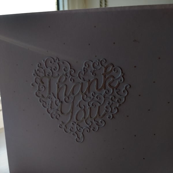 Fancy heart thank you card