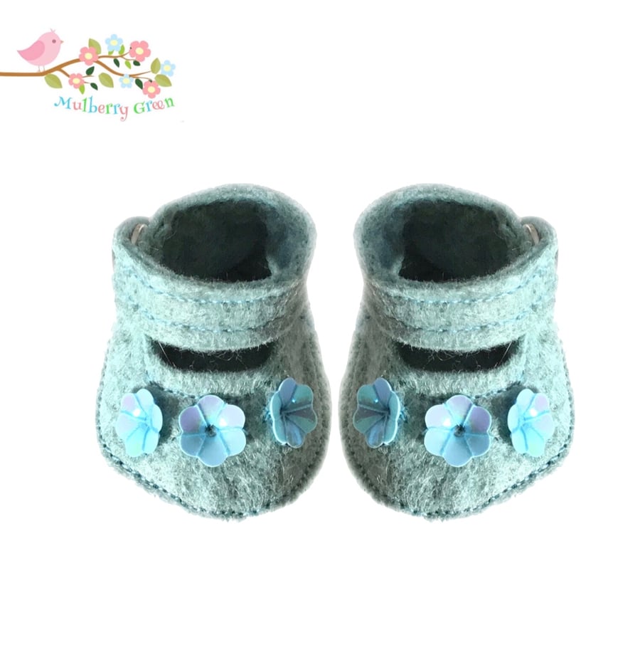 Turquoise Flower Shoes