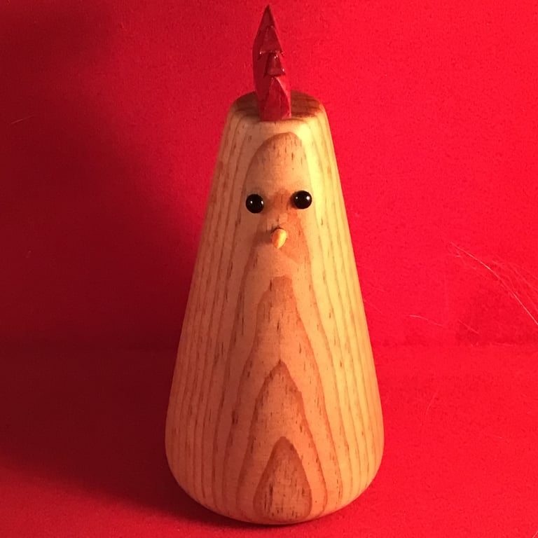 Wood turned chicken