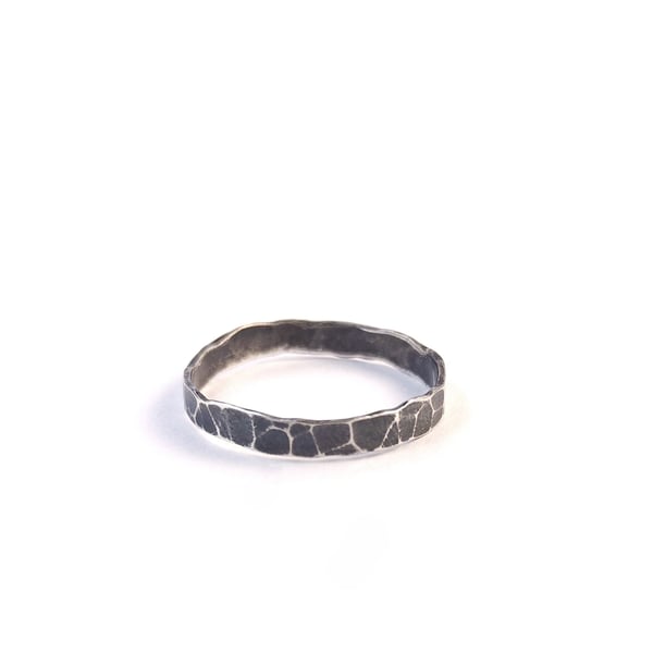 Sterling silver forged band