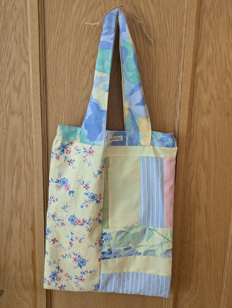Patchwork Pink, yellow, blue & Green Themed Tote Bay 
