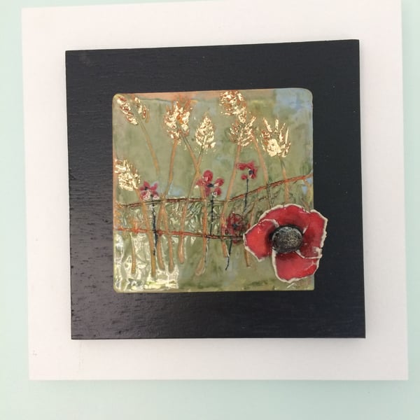 Poppy field tile artwork