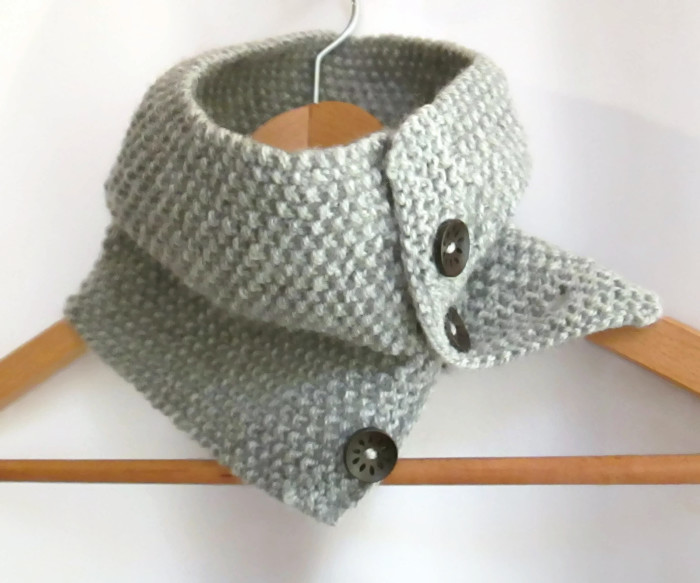 Cowl in Grey Aran Wool