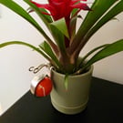 Pot Pals Handmade Snail Garden Ornament - Vintage Fork & Glass Marble Snail