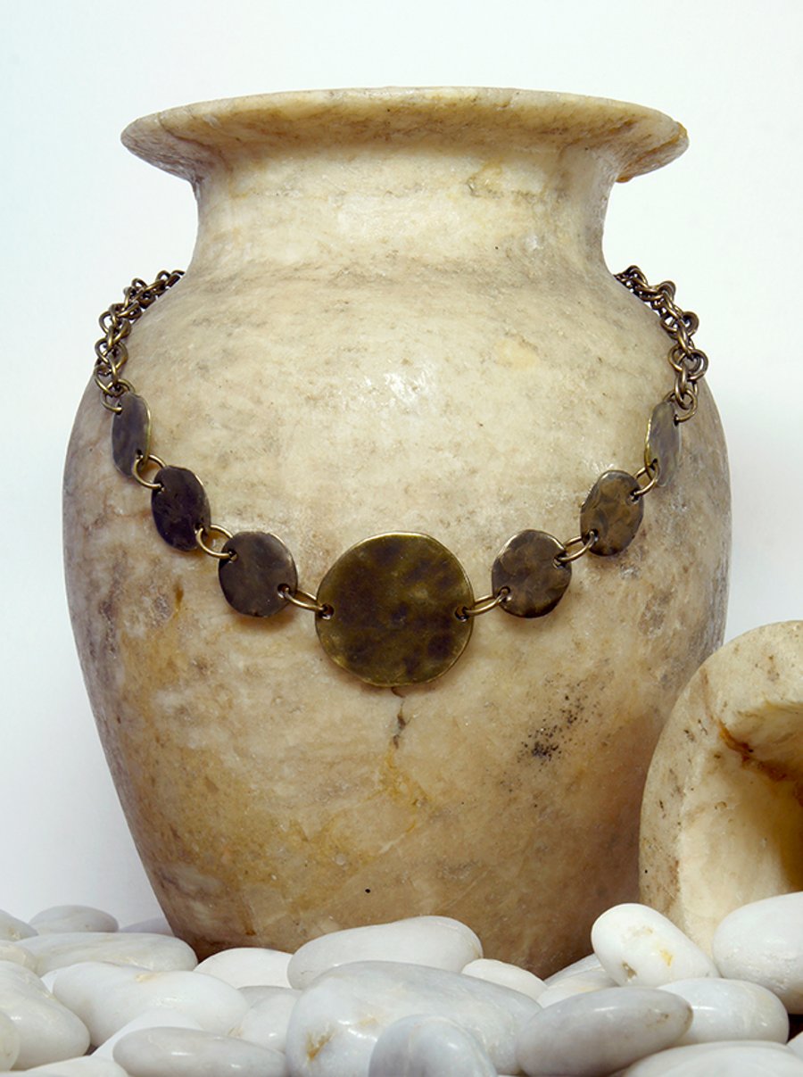 " Sun Disc " .......Bronze Metal Necklace