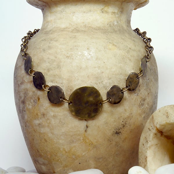 " Sun Disc " .......Bronze Metal Necklace