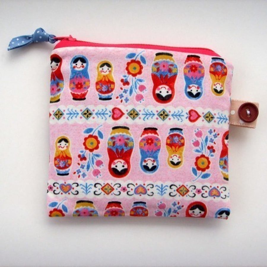 Little Russian Doll Credit Card/ Coin Purse