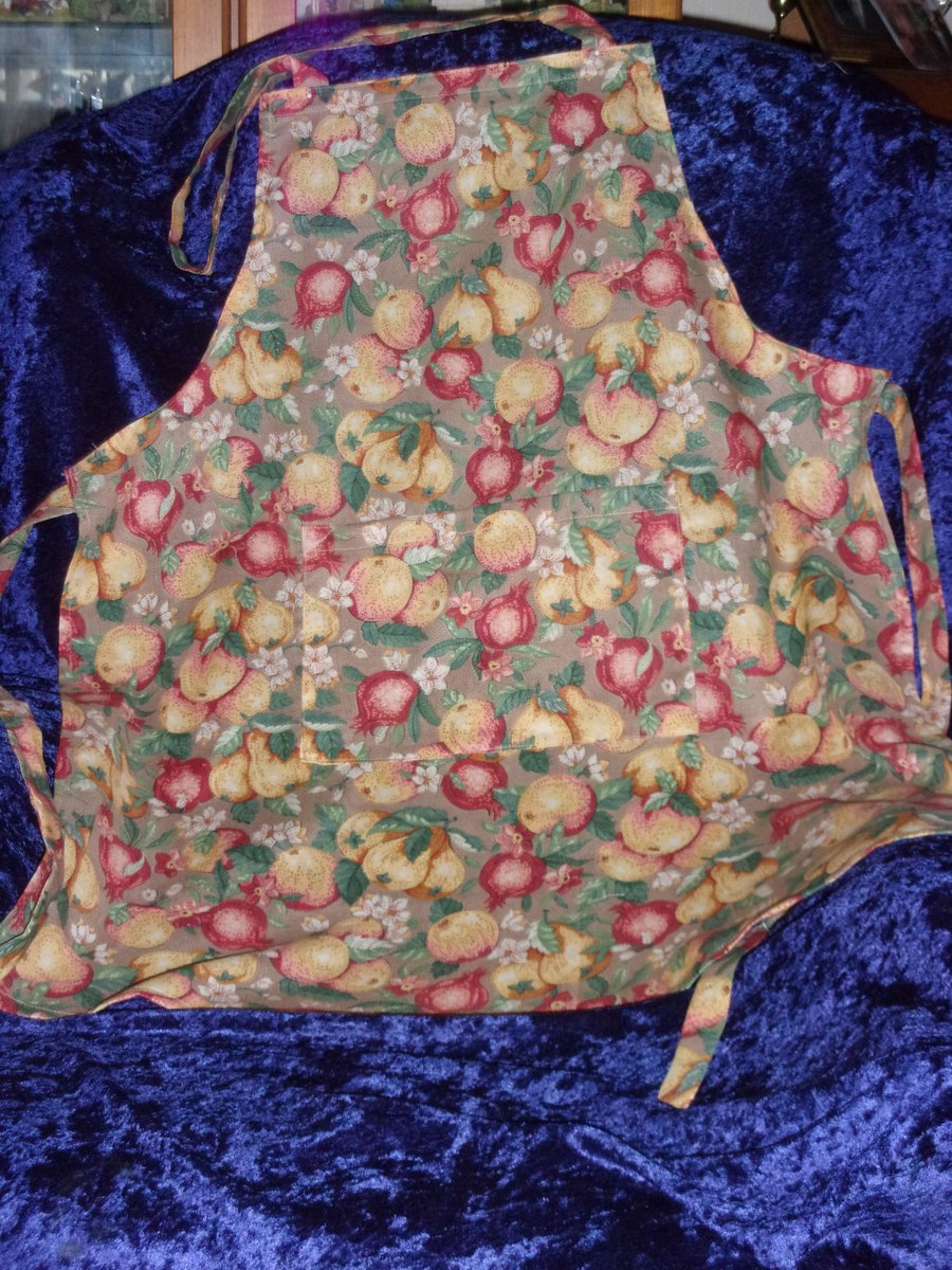 REDUCED PRICE Adult Apron with Pomegranates, Pears & Apples