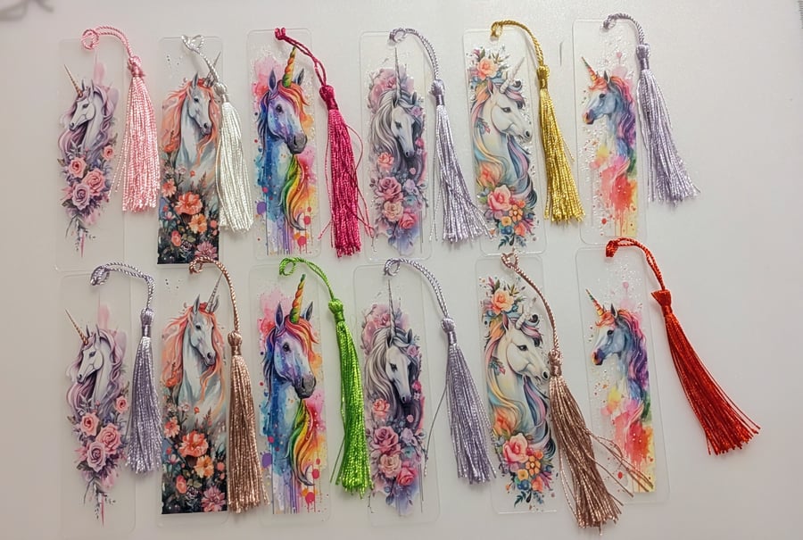 Acrylic Unicorn bookmark 