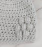 Silver Grey Crochet Baby Hat, Newborn Pom Pom Beanie, 0–3 Months  - Image 3