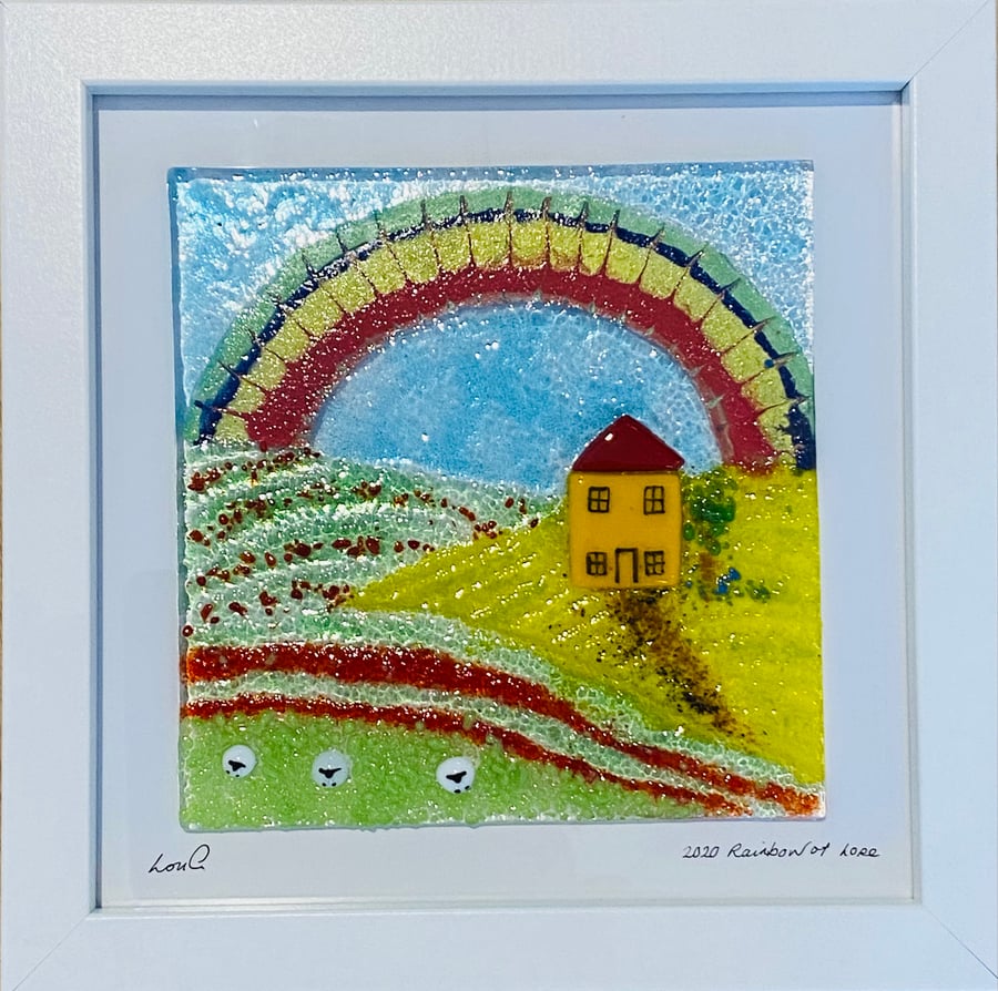 Fused glass picture “over the rainbow “