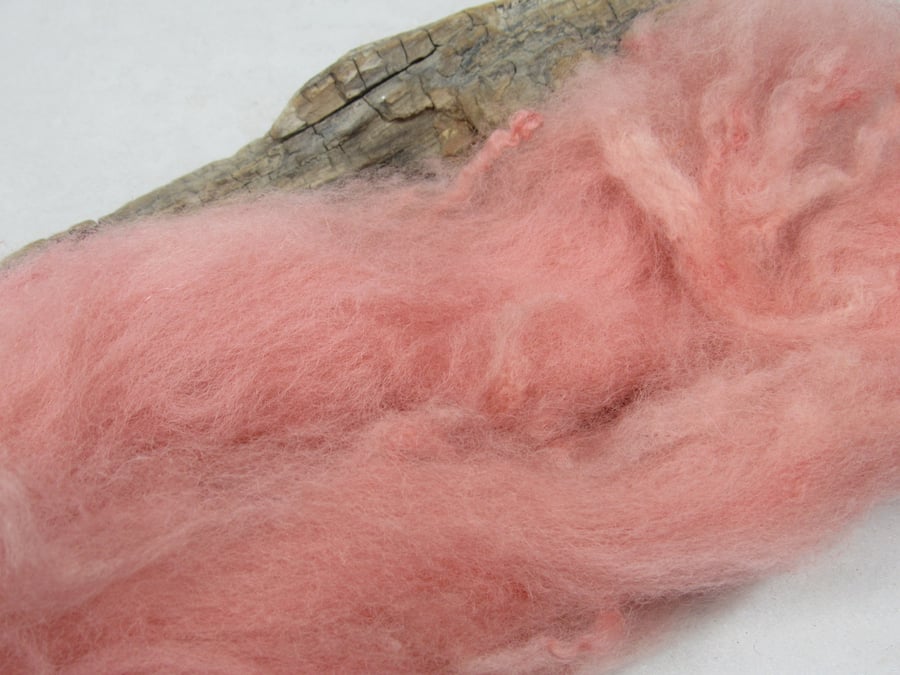 10g Naturally Dyed Dark Peach BFL Shetland Felting Wool