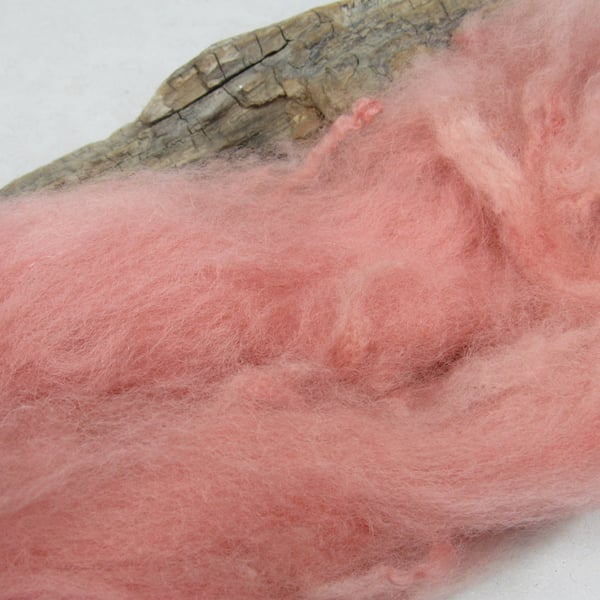 10g Naturally Dyed Dark Peach BFL Shetland Felting Wool