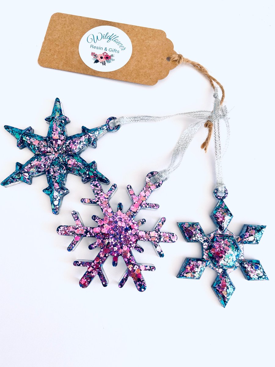 Glittery Christmas decorations, purple Christmas decor, tree decorations