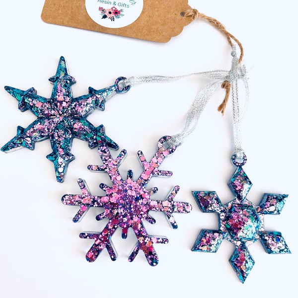 Glittery Christmas decorations, purple Christmas decor, tree decorations