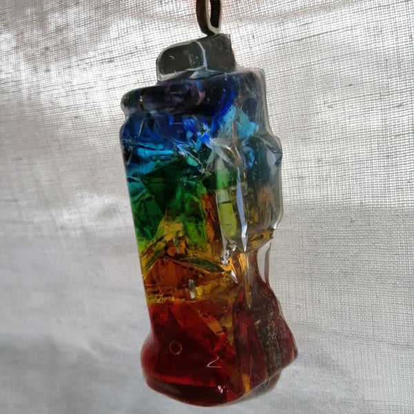 Rainbow Glass and Resin Suncatcher