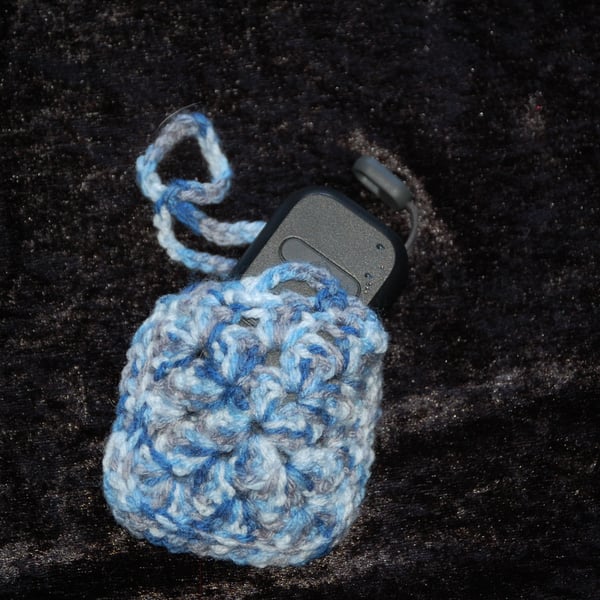 small crocheted pouch great for airpods or earbuds case