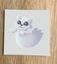 Ghost Cat Square Post Card Print - Image 2