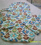 Burp Cloth, Dribble Bib and bib Set with blue and Brown Monkeys