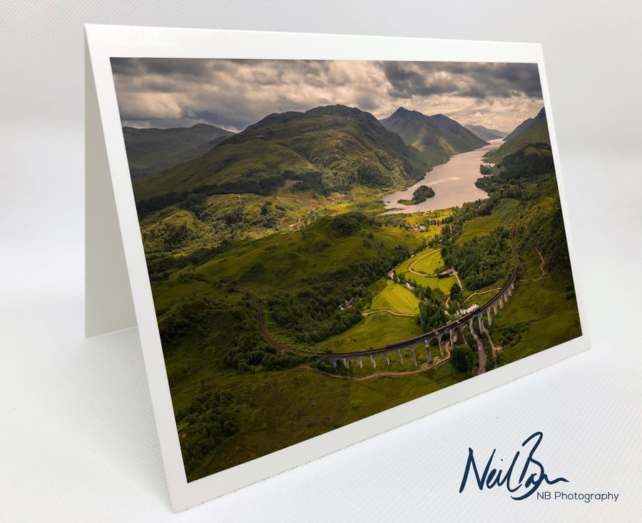 The Jacobite steam Train Crossing Glenfinnan Viaduct - Scotland Greeting Card