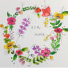 Personalised wild flower wreath and quote